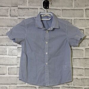 4/$20 H&M kids Blue and White Striped Easy Iron Shirt, size 4-5